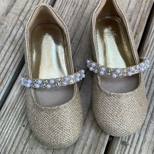 Dream Pairs KIDS "Serena" Mary Jane Gold & Pearl Dress/ Party Shoes Size 8